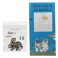 Elastic bands (Brace bands), Rabbit, 3/16" (4.76 mm), 2.5 Oz, 100pcs